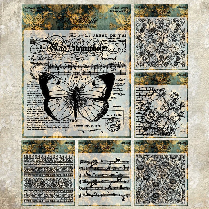 Retro Background Stamp Butterfly Sonata Silicone Material