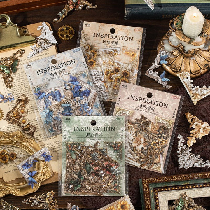 Retro Border Stickers Muse Series Scrapbooking Decor