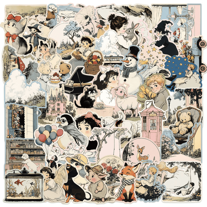 Retro Cartoon Stickers Cartoon World Characters Animals Retro Cartoon Theme