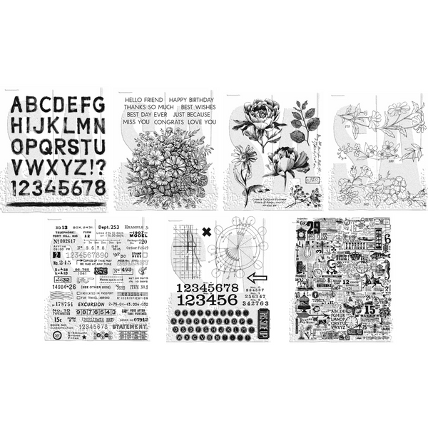 Retro Clear Stamps Transparent Silicone Flower and Alphabet for Scrapbook