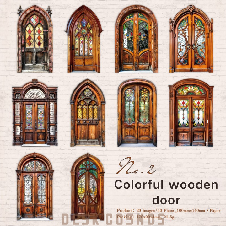 Retro Gate Blue Ocean Antique Seaside Door Frame Stickers