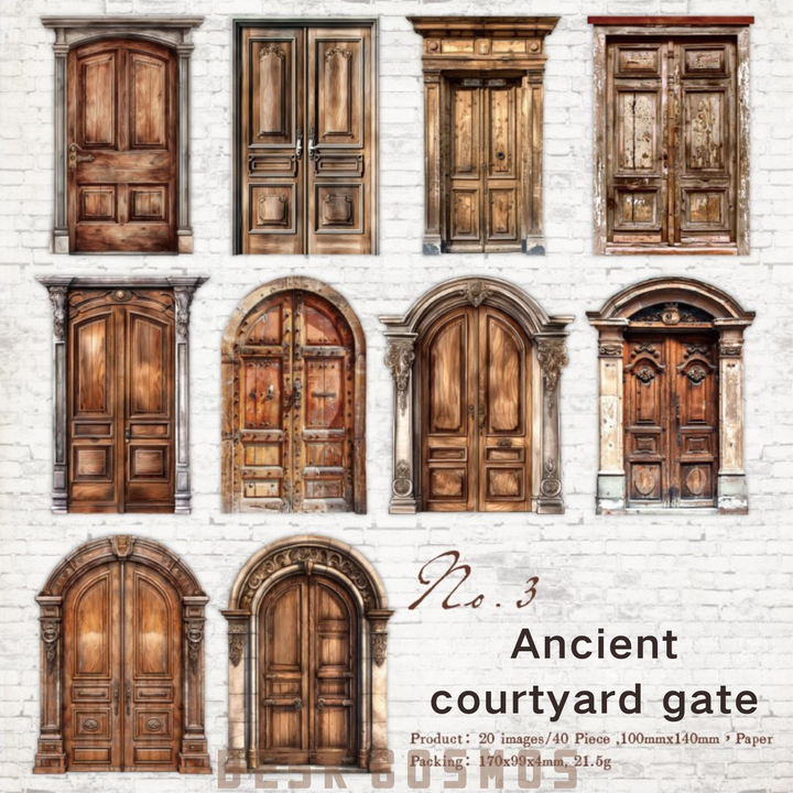 Retro Gate Golden Moment Elegant Retro Door Stickers