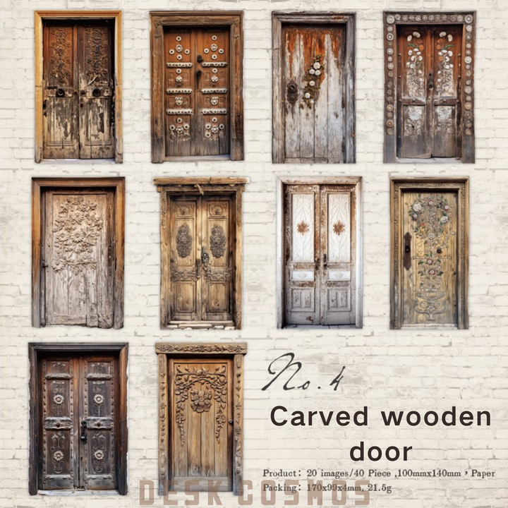 Retro Gate Purple Romance Classic Wooden Door Stickers