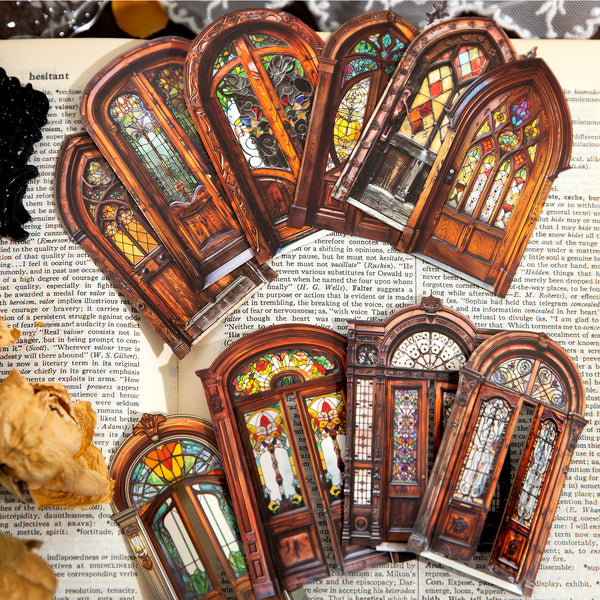 Retro Gate Scrapbooking Stickers Vintage DIY Craft Pack