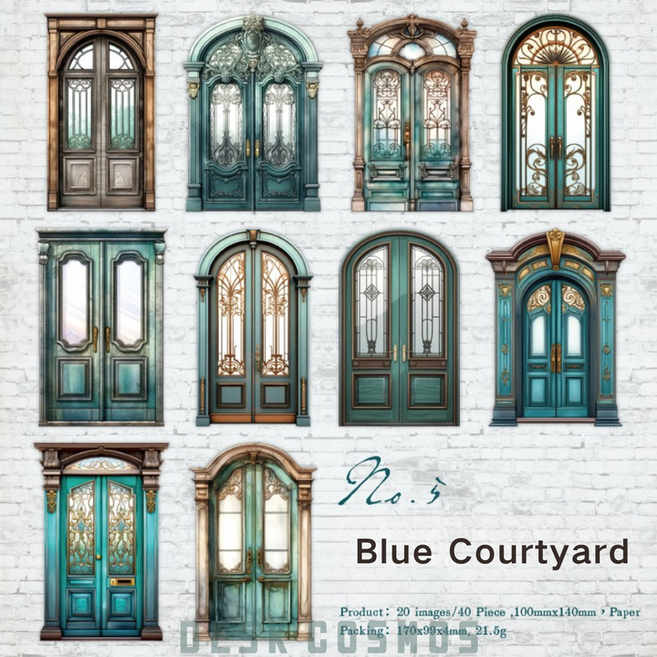 Retro Gate Silver Mist Poem Artistic Vintage Door Stickers