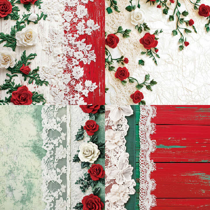 Retro Lace Border Craft Paper Floral Background for scrapbooking and DIY