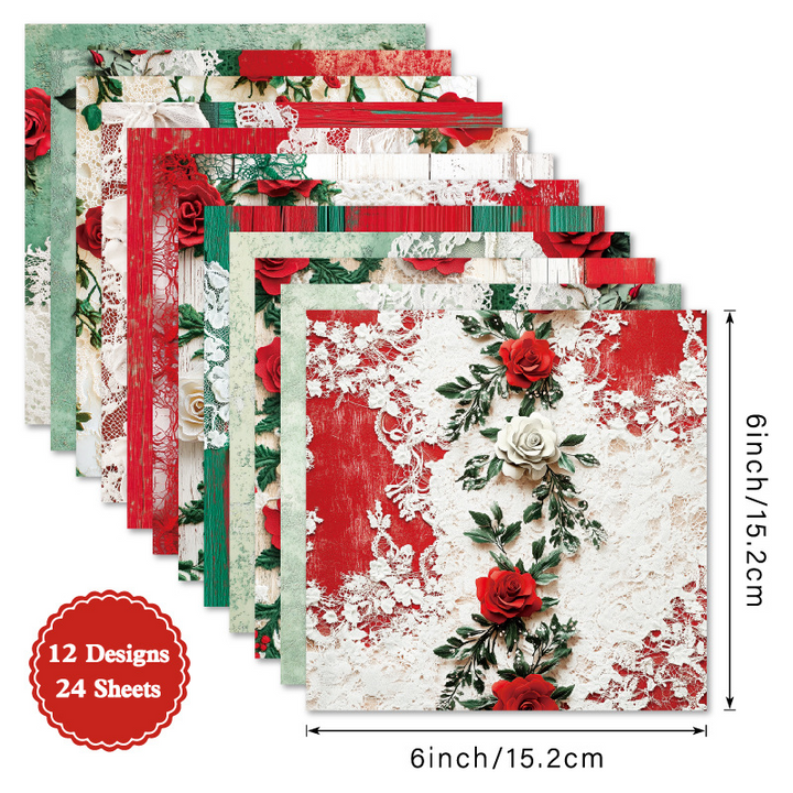 Retro Lace Border Craft Paper for vintage floral decoration and crafting