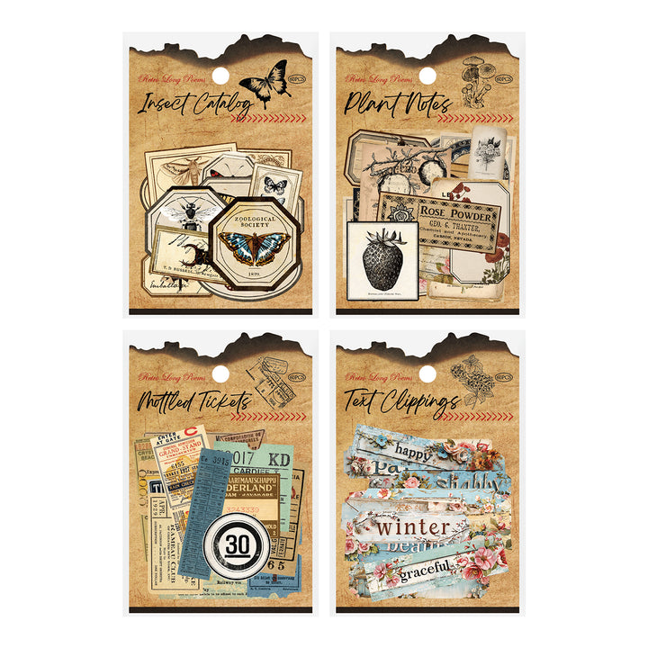Retro Long Poems Writing Paper Stickers White background 