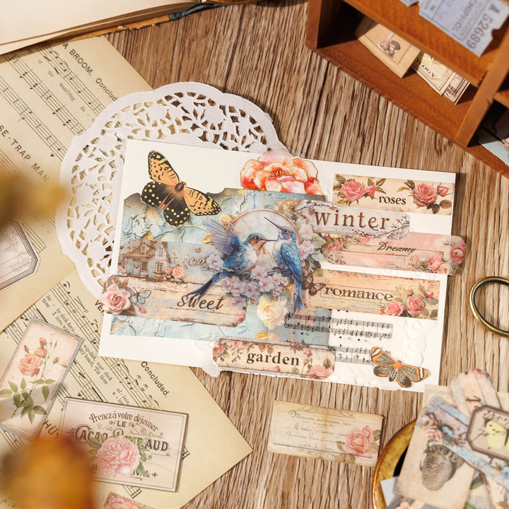 Retro Long Poems Writing Paper Stickers for Scrapbooking