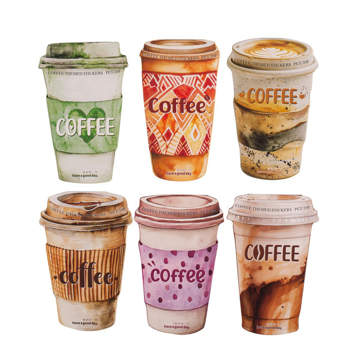 Retro PET Sticker Color of Coffee Daily Journal Decor Stickers