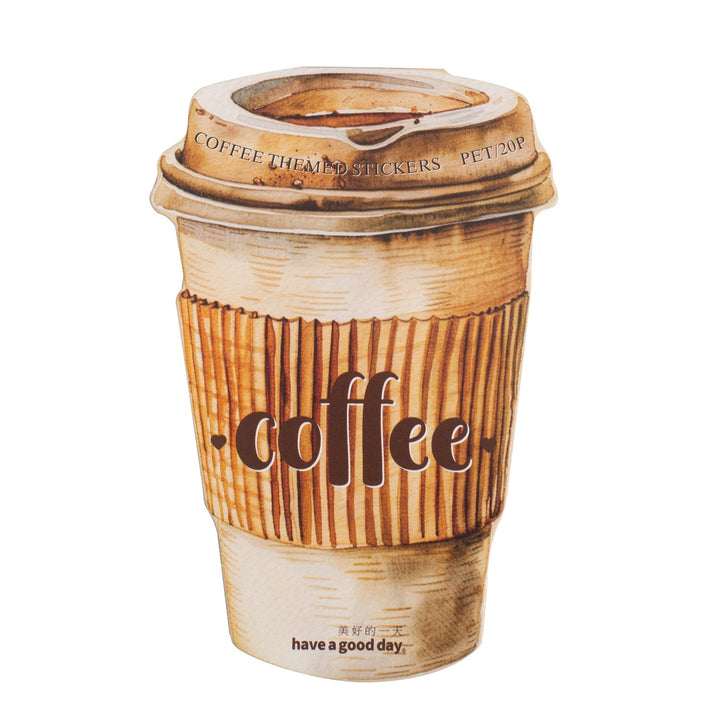 Retro PET Sticker Color of Coffee Journal Layout Element Stickers