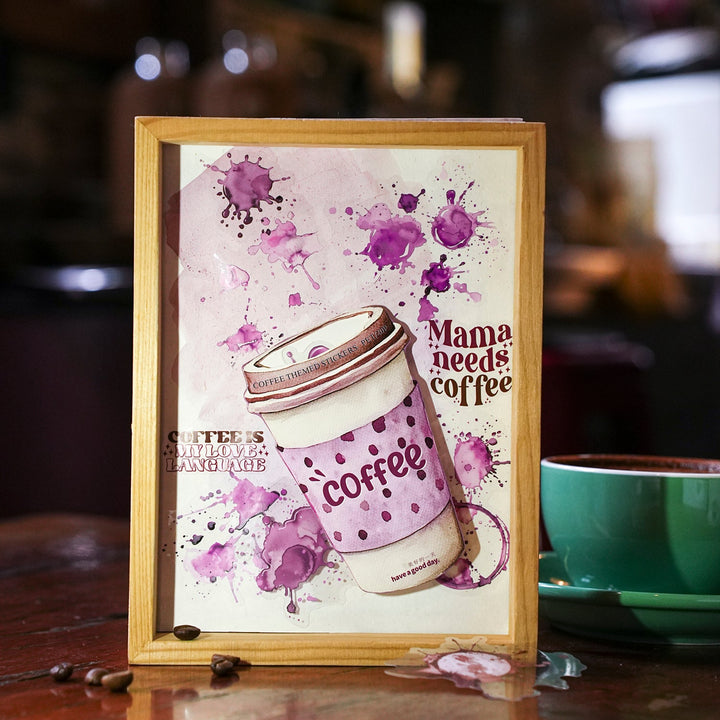 Retro PET Sticker Color of Coffee Soft Brown Ink Stain Stickers