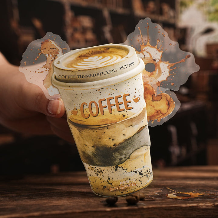 Retro PET Sticker Color of Coffee Vintage Journal Supply Set