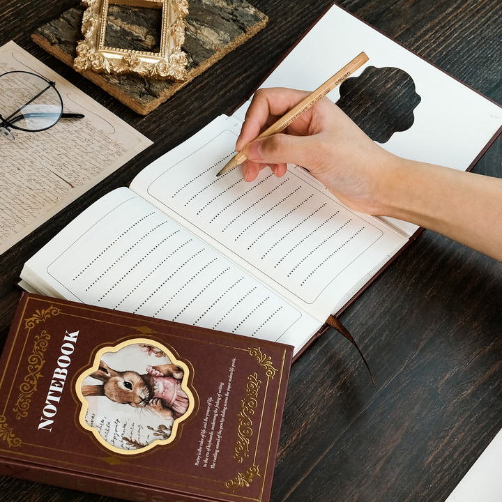 Retro Rabbit Gold Foil Hollow Planner Journal Easter