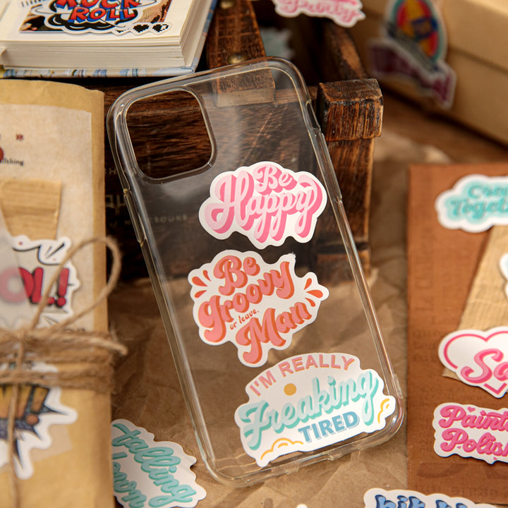 Retro Special Series Sticker Pack PVC Stickers Retro Cartoon Letters