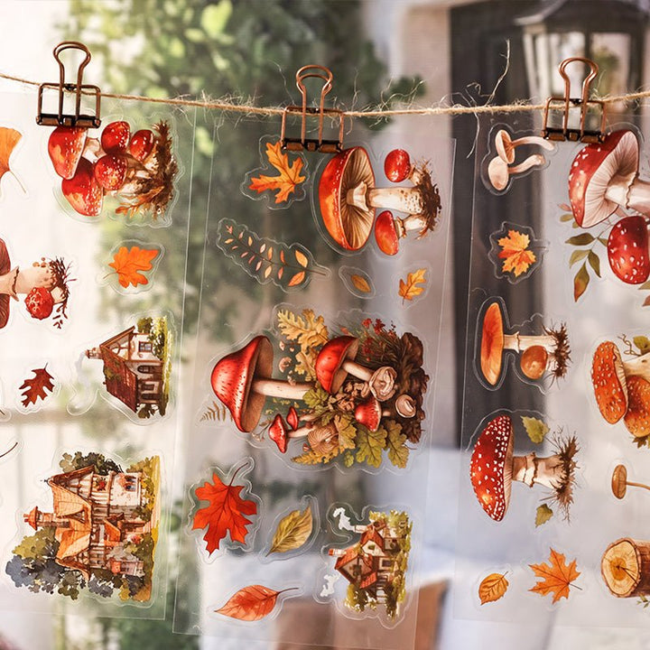 Retro Stickers Time Notes Sky Coffee Theme PET