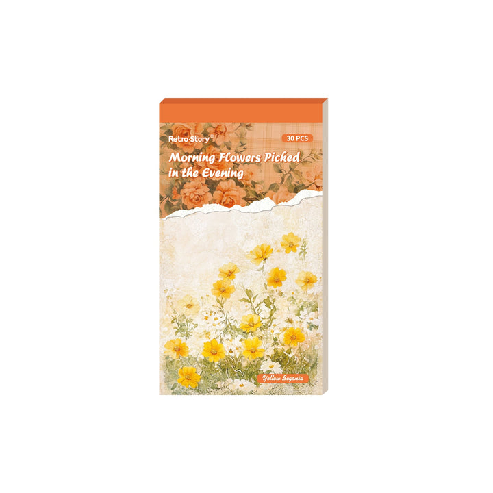 Retro Story Morning Flowers Background Papers for Art Projects