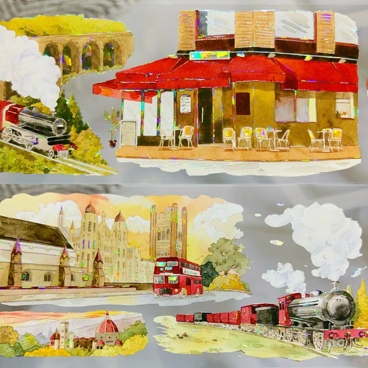 Roaming Town PET Tapes Urban Landscape Perfect for Creative Journals