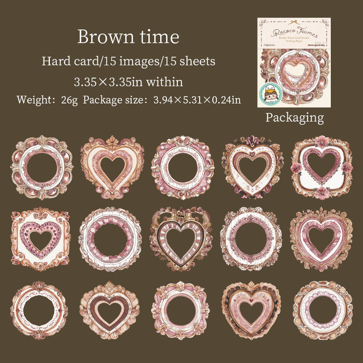 Rococo Frames Brown Time Retro Floral Cardstock Stickers