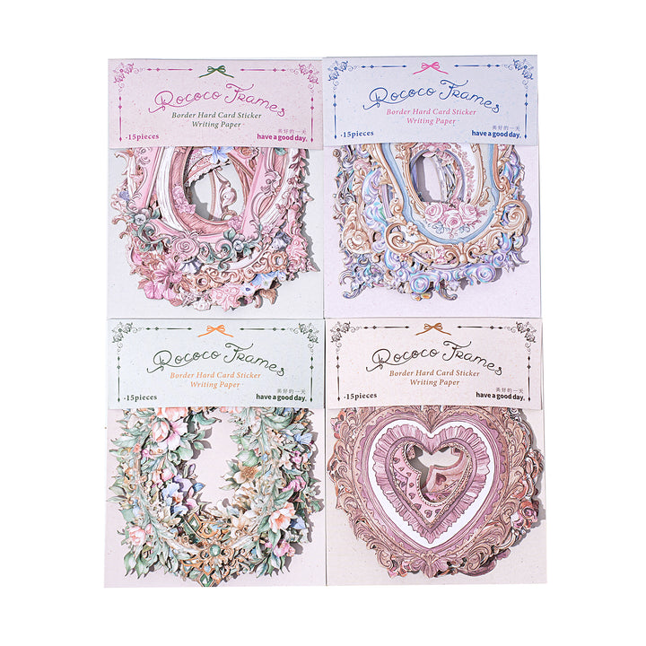 Rococo Frames Floral DIY Cardstock Stickers for Journaling