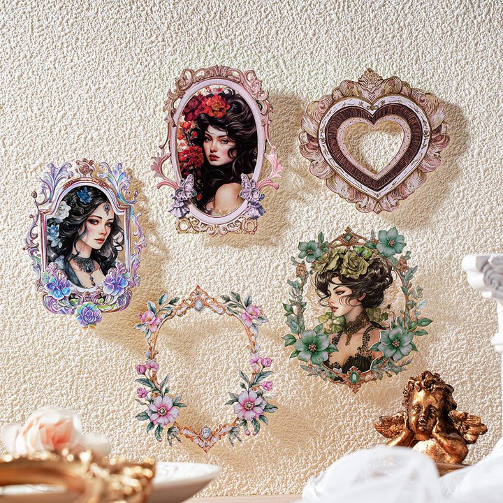 Rococo Frames Stickers Floral Retro Border Design