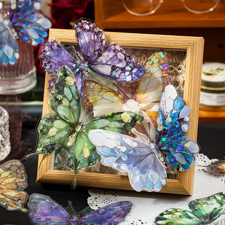 Romance Butterflies Amethyst Wings Light Effect Artistic Sticker