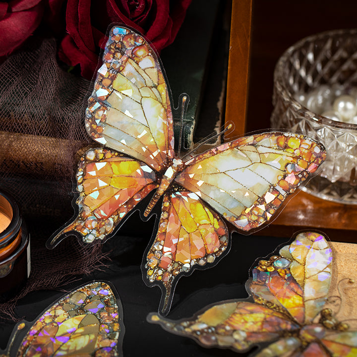 Romance Butterflies PET Stickers Amethyst Wings Beautiful Glow