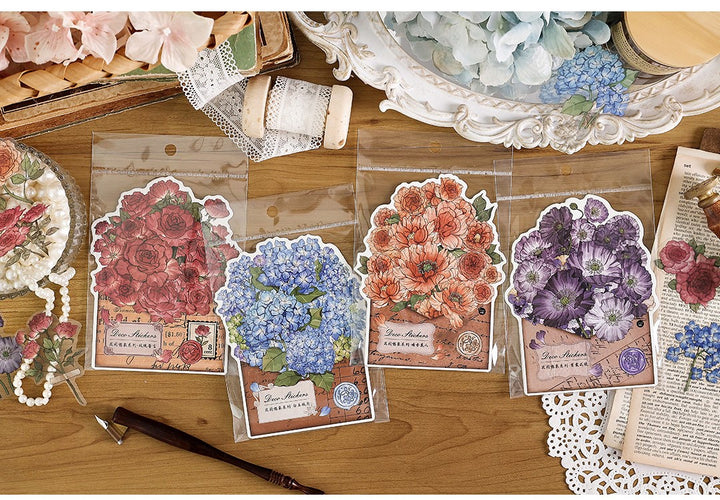 Romance PET Stickers Garden Imagination Series Fresh Flower Stickers