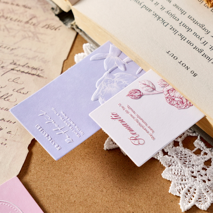 Romantic Blossom Embossed Bookmarks Set Fine Floral Craftsmanship
