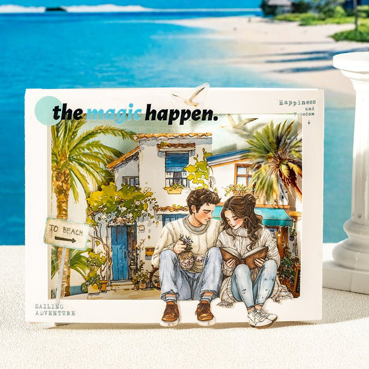 Romantic Characters Sticker Set Love Guide Series Girl Illustration