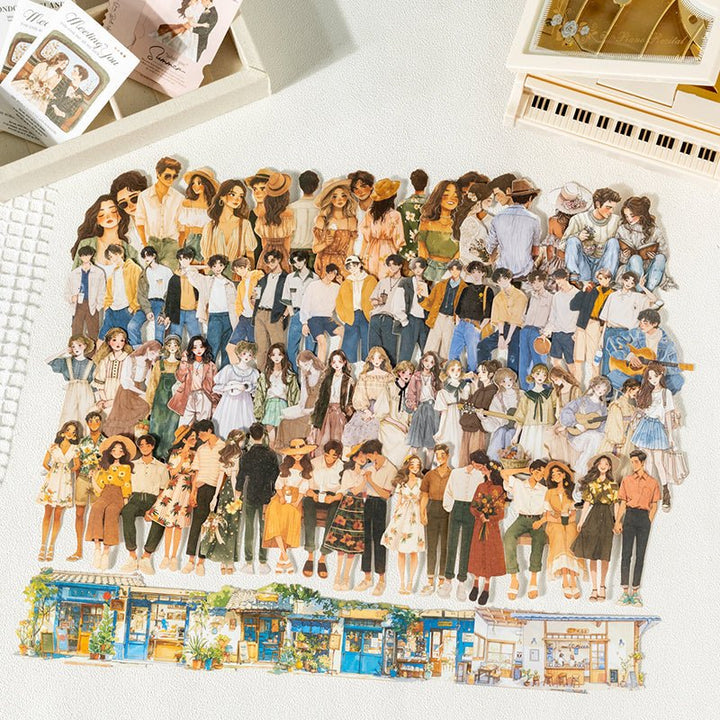 Romantic Characters Sticker Set Love Guide Series Retro Journal Style