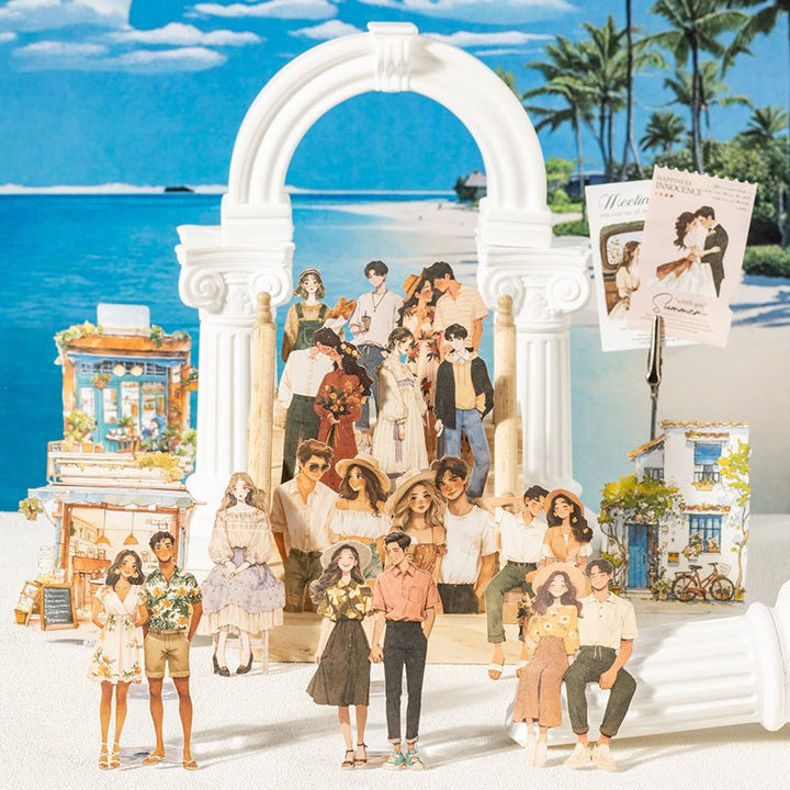 Romantic Characters Sticker Set Love Guide Series Retro Romantic Design