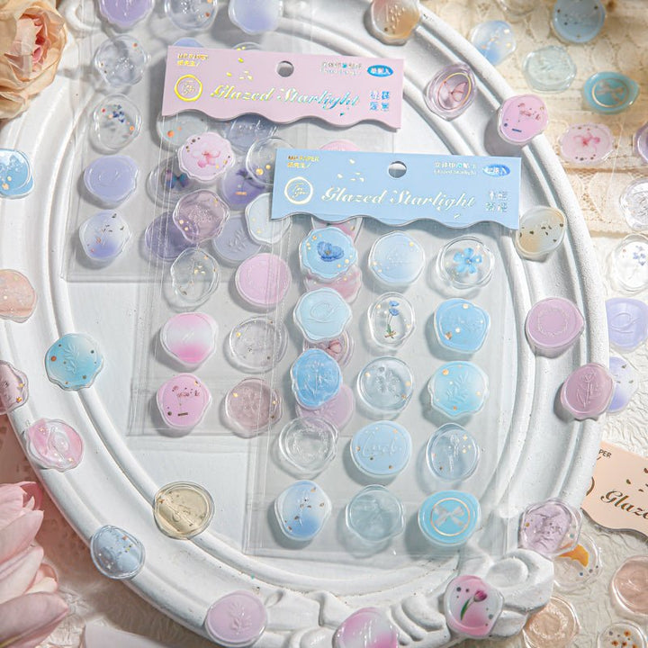 Romantic Epoxy 3D Stickers with Floral and Butterfly Designs