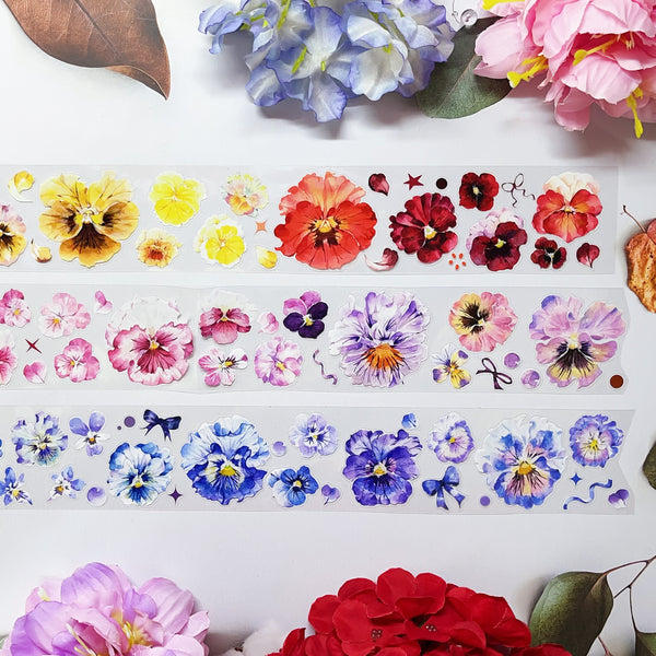 Romantic Floral PET Tape Small Violet Scrapbook Tape