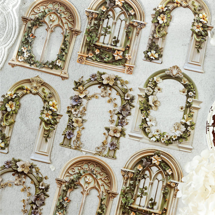 Romantic Floral Stickers Pack Flower Romance Series Beautiful Collage Elements