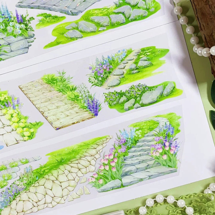 Romantic Flower Path PET Tape Aesthetic Stationery