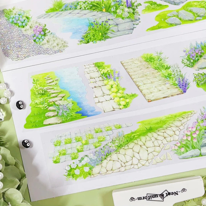 Romantic Flower Path PET Tape Planner Supplies