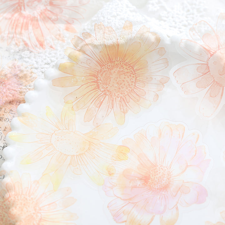 Romantic PET Stickers Forest Mist Floral Diary Pack