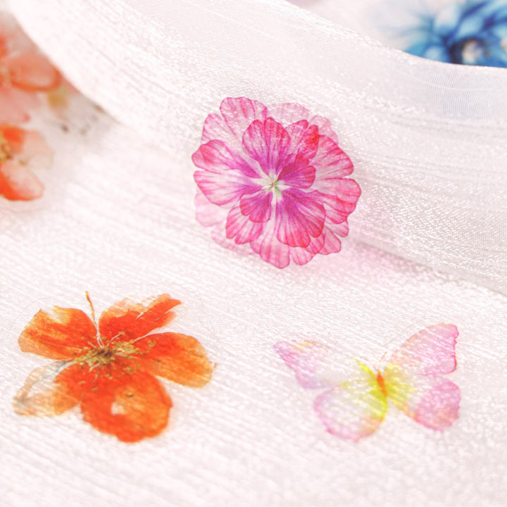 Romantic PET Stickers Glass Petal Floral Creative Project