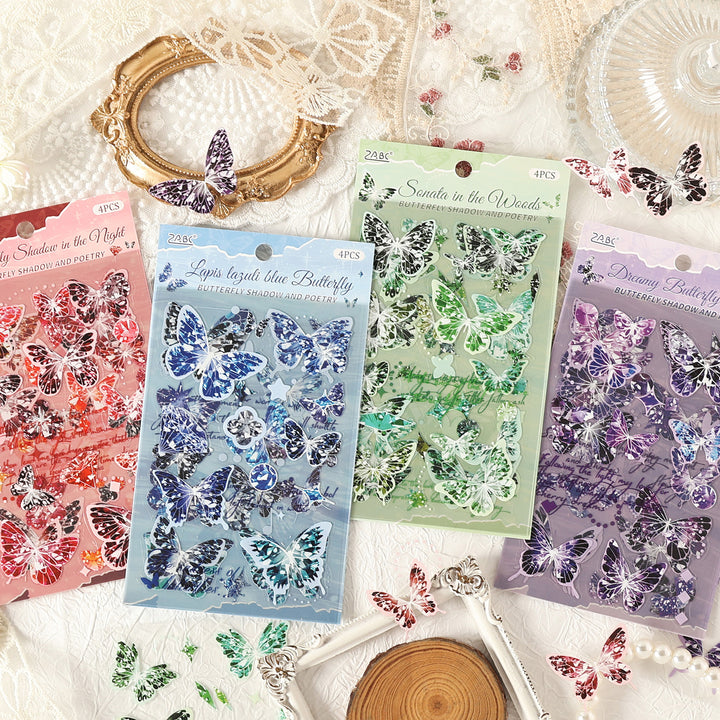 Romantic PET Stickers Graceful Butterflies for scrapbook lovers