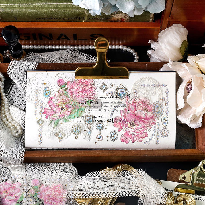 Romantic PET Stickers Secret Garden Foil Thin Strip Layout