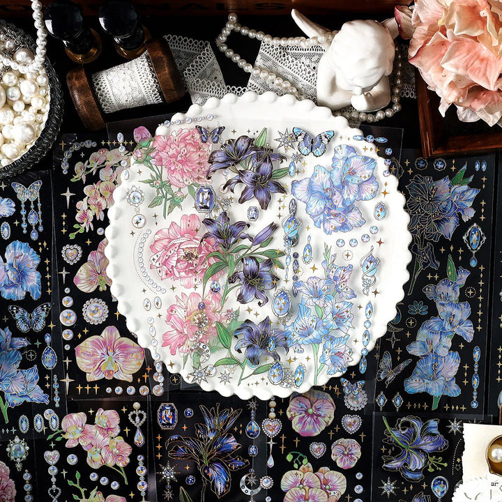 Romantic PET Stickers Secret Garden Foil Versatile Use