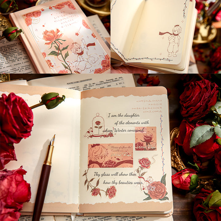 Romantic Rose Star Wish Series Journal opened to show colorful inner pages