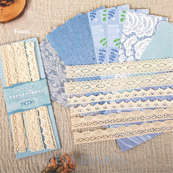 Romantic Series Lace Collage Paper Pack Scrapbooking DIY Craft