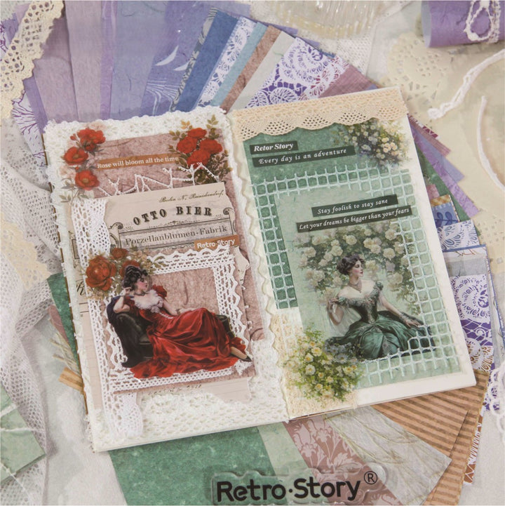 Romantic Series Lace Vintage Art Paper for Planners and Diaries