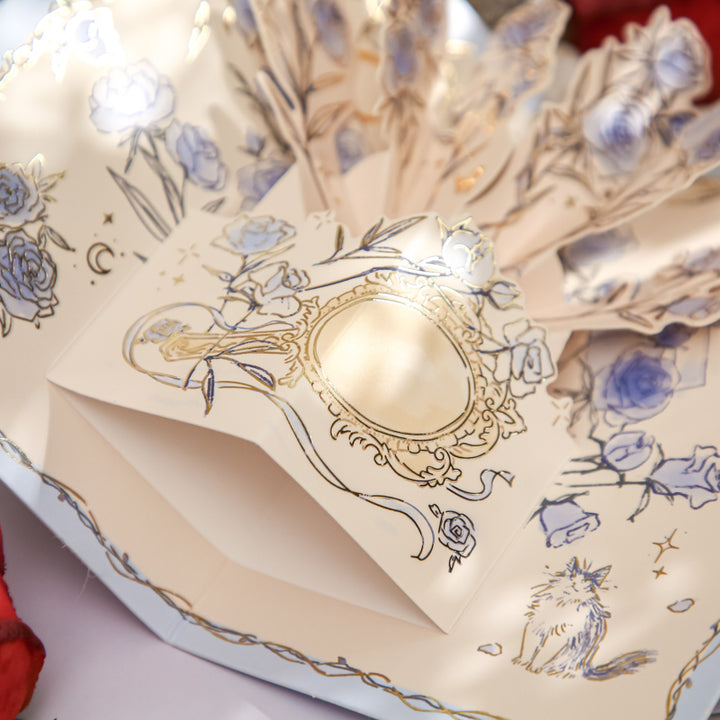Rose 3D Greeting Card | 3D Bellflower Candle Greeting Card