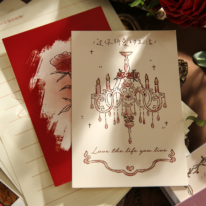 Rose Island Elegant Writing Set Romantic Paper for Personal Letters