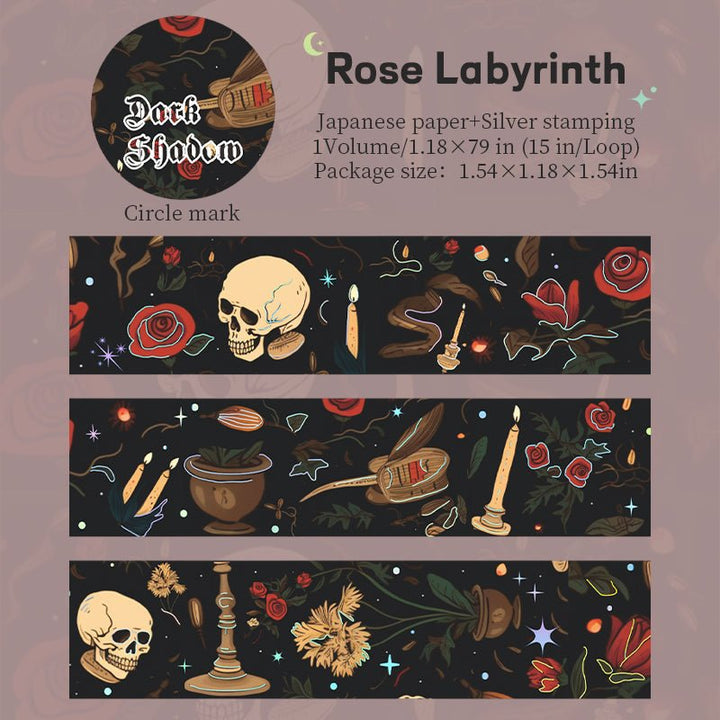 Dark Shadow Realm Rose Labyrinth mystic romantic illustration