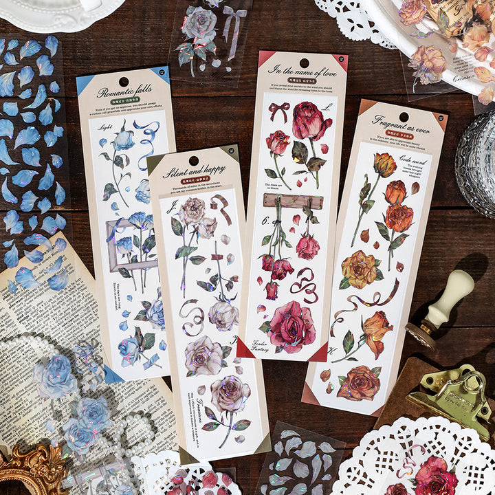 Rose Memory Series PET floral tape journaling must-have