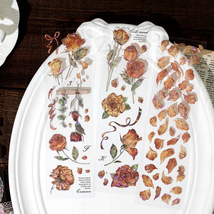 Rose Memory Series floral strip tape perfect for layering
